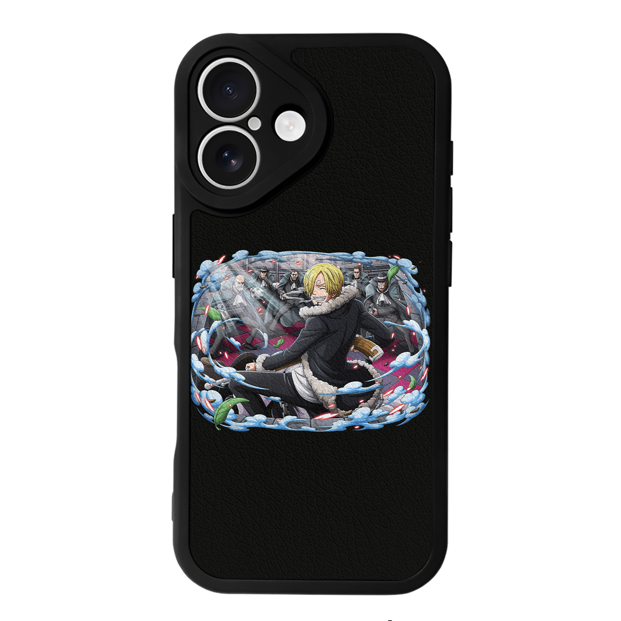（画像用） ワンピース サンジ ONE PIECE Sanji 【iPhone 16シリーズ対応】シリコンスマホケース（レザー調） 材質：シリコン